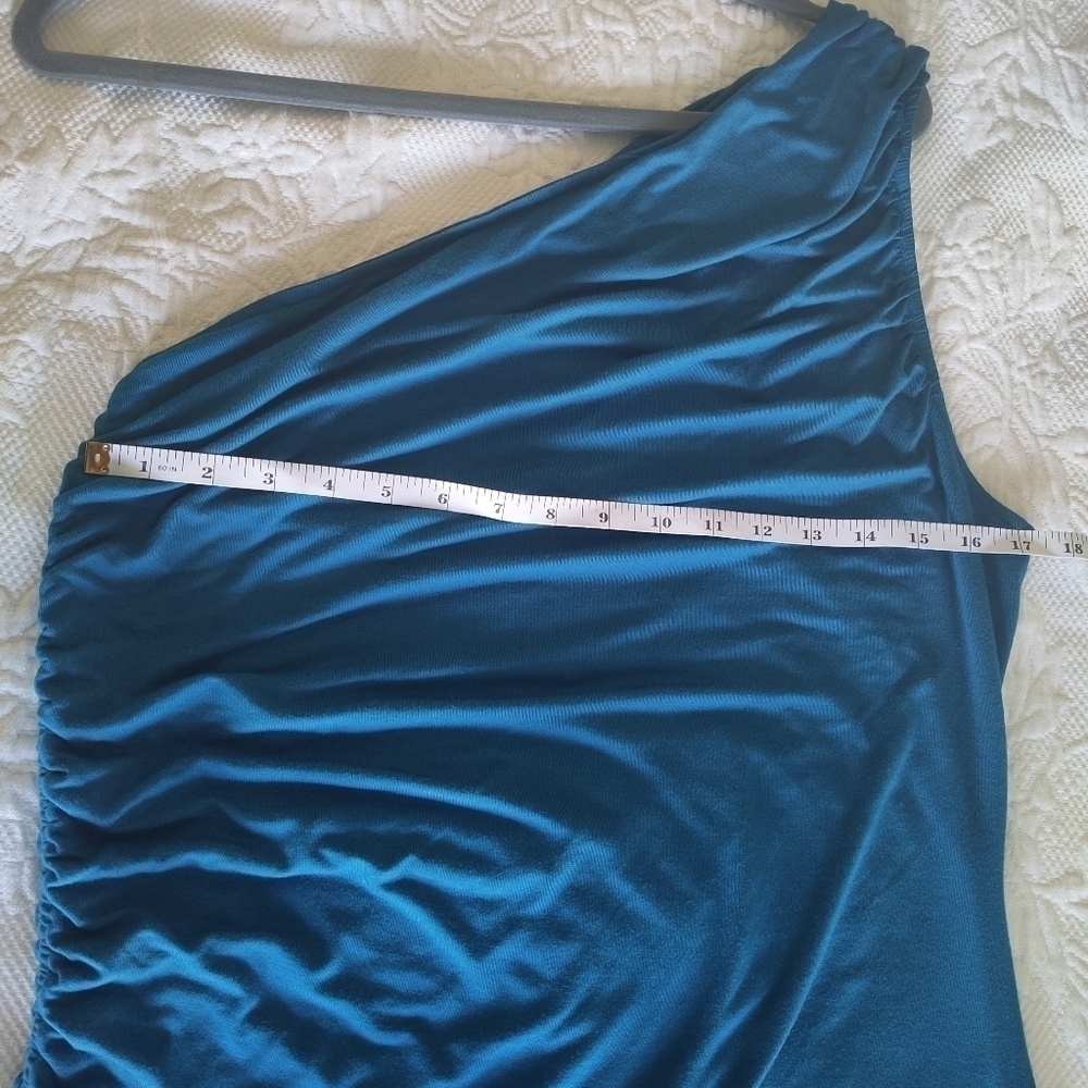 a. new day Mini Blue One Shoulder dress size L - Picture 6 of 6